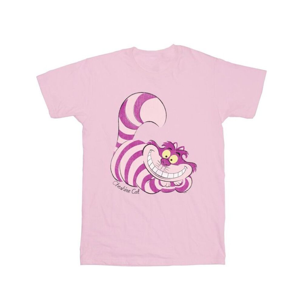 Alice In Wonderland Womens/Ladies Cheshire Cat Boyfriend T-Shirt / Baby Pink